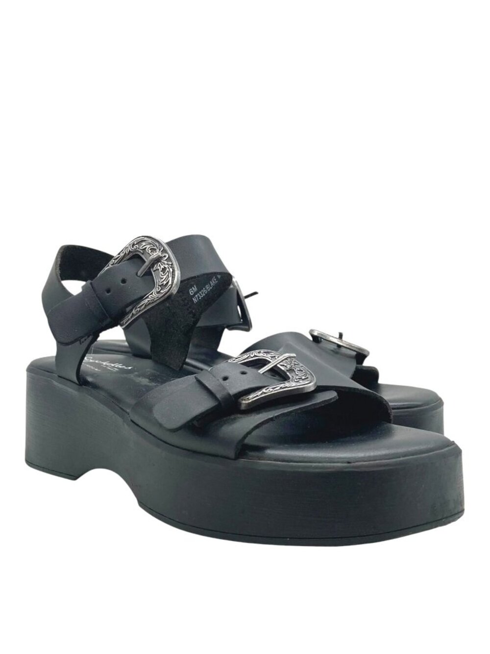 Seychelles Blake Platform Sandals 6 Western Buckle 90s Chunky Goth Boho Flatform